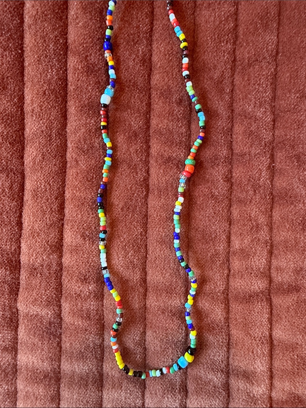 CLARE V. MUlticolor Seed Bead Long Necklace